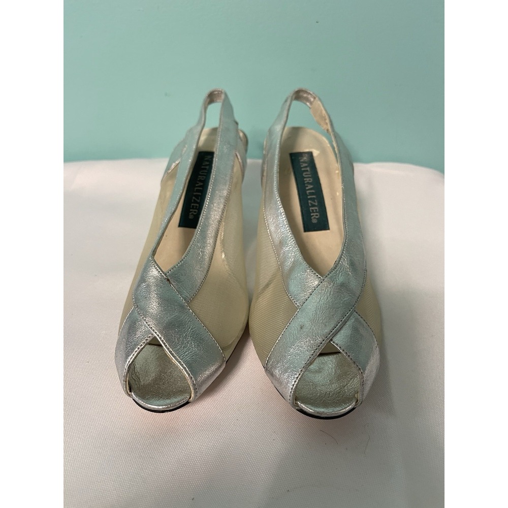 Naturalizer Women's Vanity Dress Mesh‎ Pump - US Shoe Size 7.5 Silver - S-633
